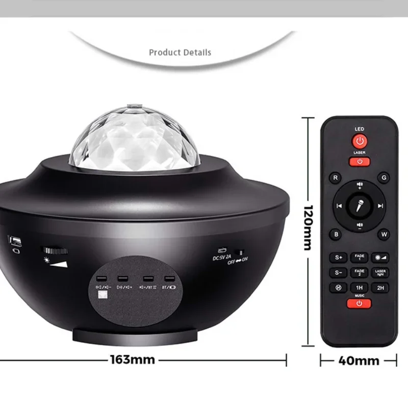LED Sky Night Light USB Control Music Player Powered Star Projector Lamp for Car Roof Room Ceiling Decor Plug and Play