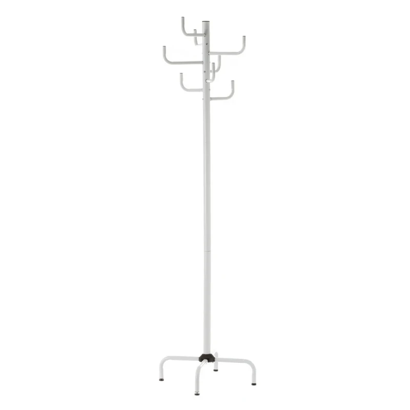 Standing Coat Rack Hanger 12 Arms Modern White metal 180 cm 123921