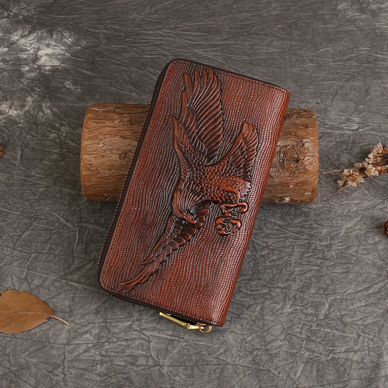 Dompet Tas Kulit Asli Besar untuk Pria atau Wanita 2025 Baru Lapisan Pertama Kulit Sapi Dompet RFID Tempat Kartu Clutch Tas Tangan