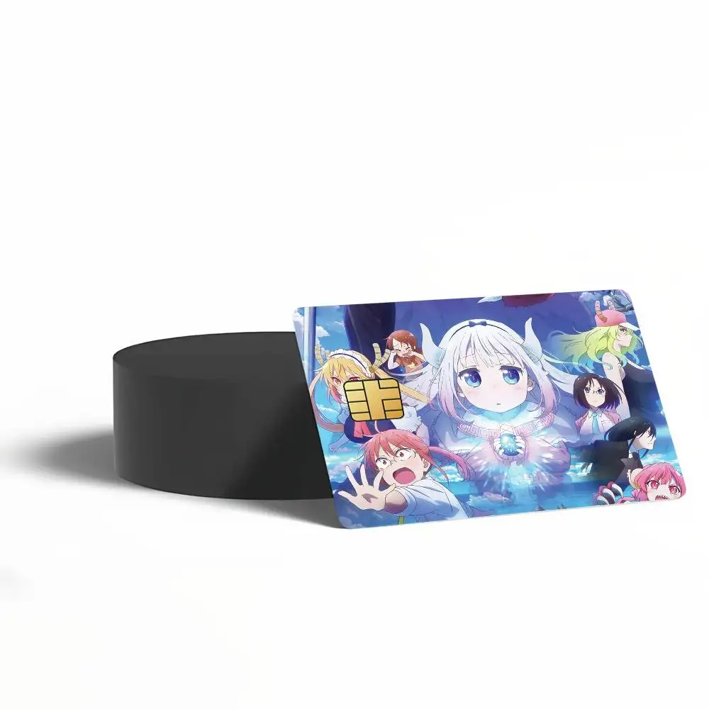 Anime Miss Kobayashi's Dragon Maid Card Stickers for Bank Access Protective Waterproof Film Cover Sticker Surprise Gift