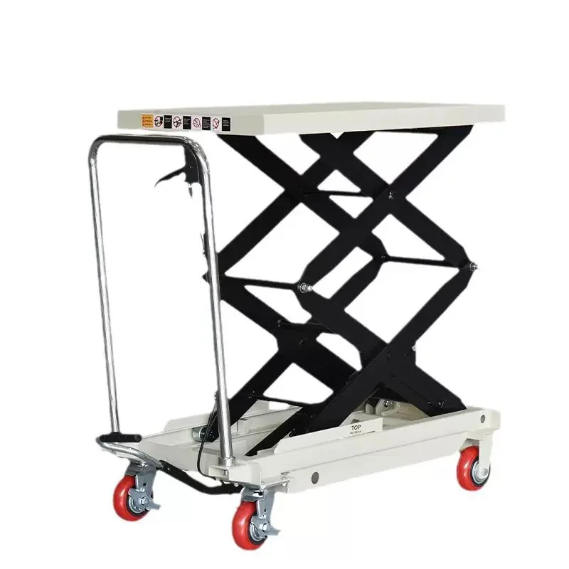 Manual Hydraulic Scissor Lift Table 1000kg Heavy Duty Mobile Lift Platform for Warehouse Workshop view 2