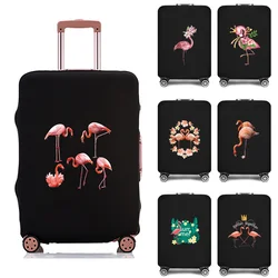 Capa protetora para bagagem de viagem, padrão flamingo, acessórios de viagem, capa elástica para mala de 18-28 espaços