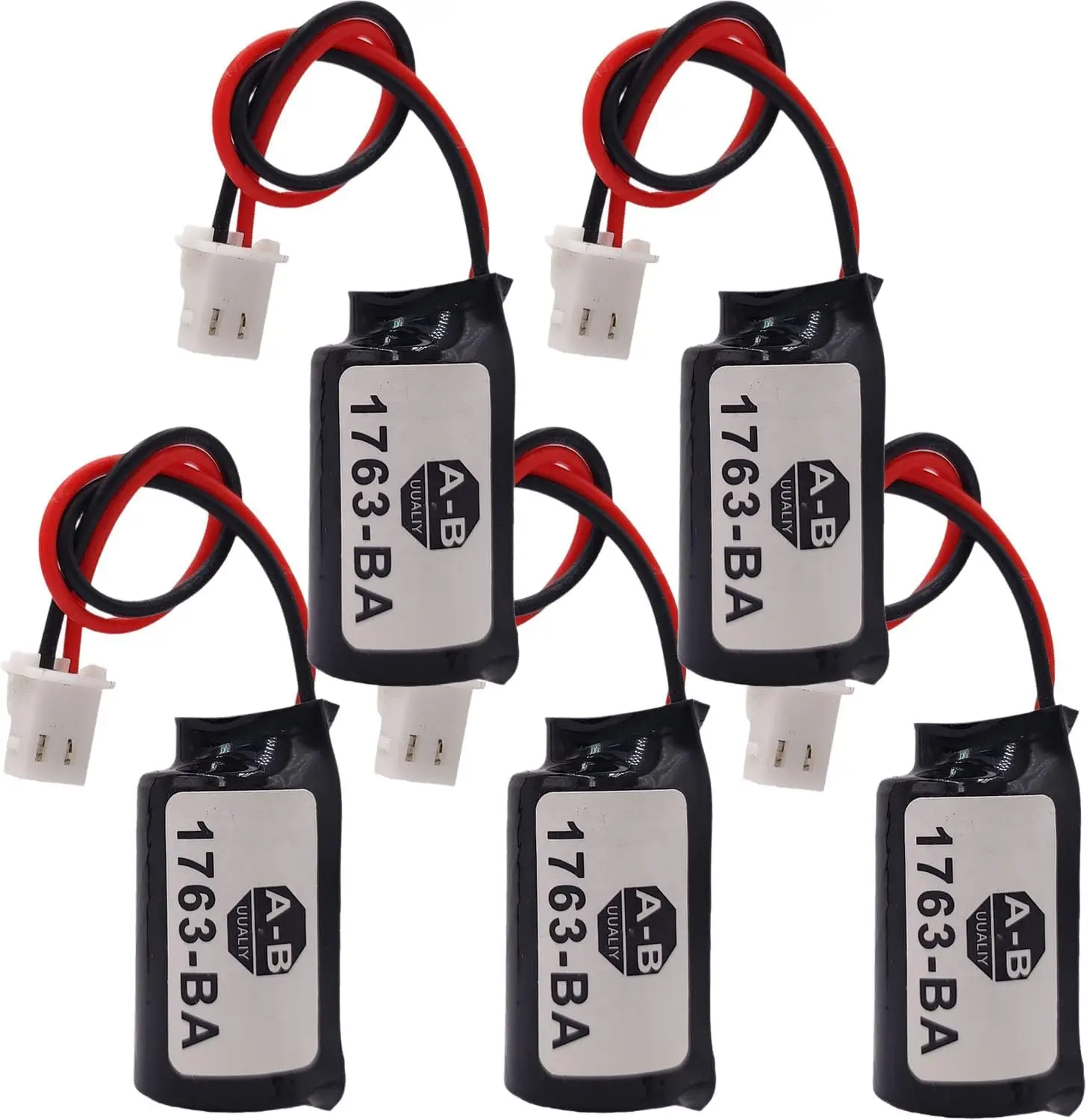 1763-BA Battery For Allen Bradley COMP-295 1763-BA Micro 1100 Battery with Plug（3V 850mAh，5 Pack）