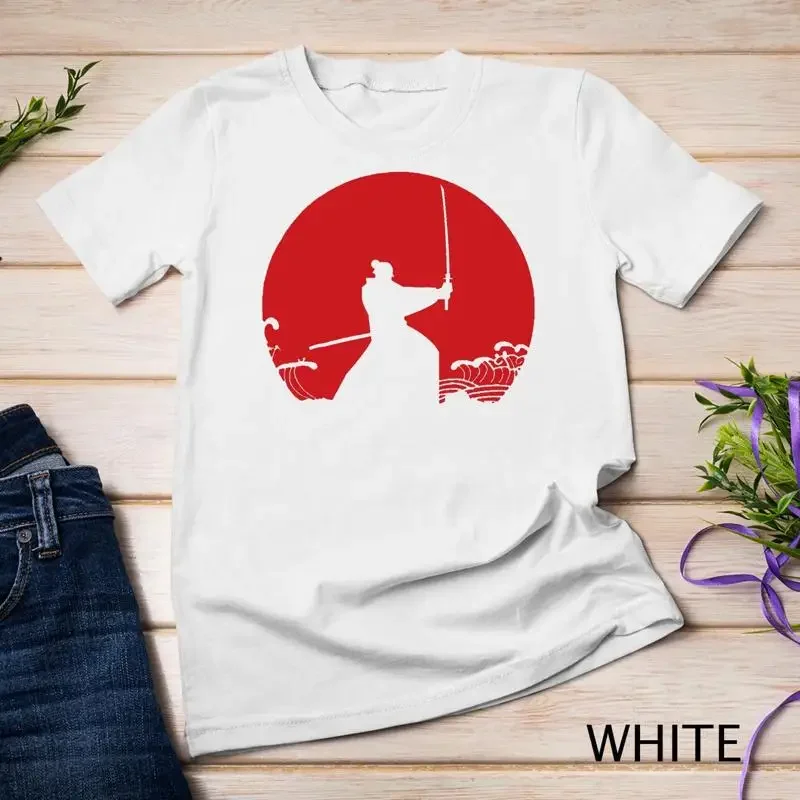 Camiseta Unisex con diseño de Kendo Shinai Aikido Red Moon Japan Fighter