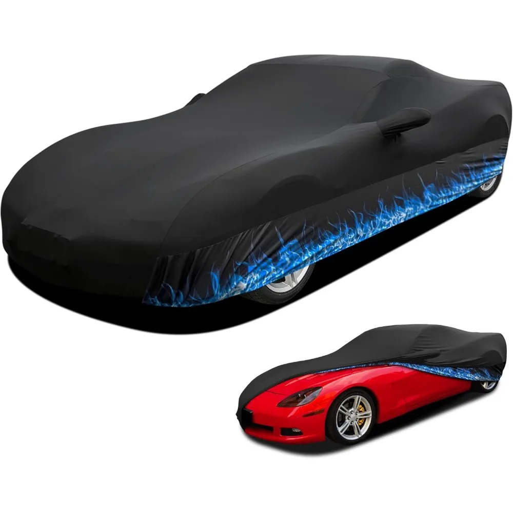

Indoor Car Cover Soft Stretch Satin Breathable Dustproof Custom Fit 165-181 inches Coupes Full Covers for Underground Garage, Ca