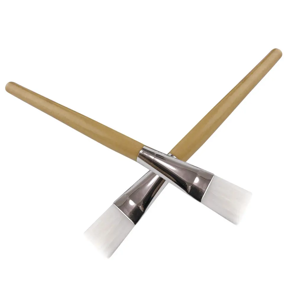 2Pcs Mask Brush for Face Professional DIY Skincare Tool Wooden Long Handle Smooth Coverage Nose Eyes Area view 2