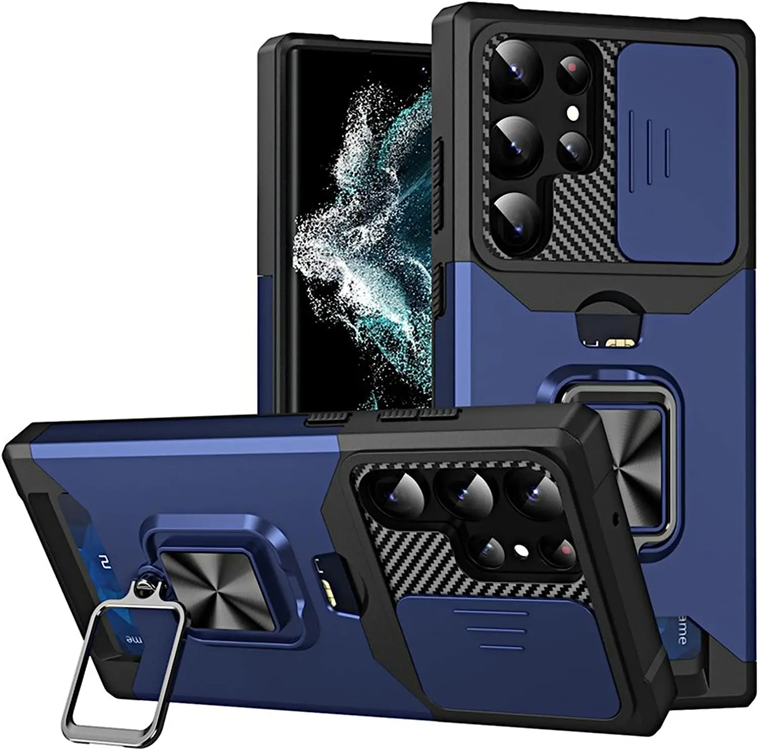 Case for Samsung Galaxy S23 Series, Military Shockproof Protection, with 360° Rotating Kickstand, Tough Hard Armor Phone Cover