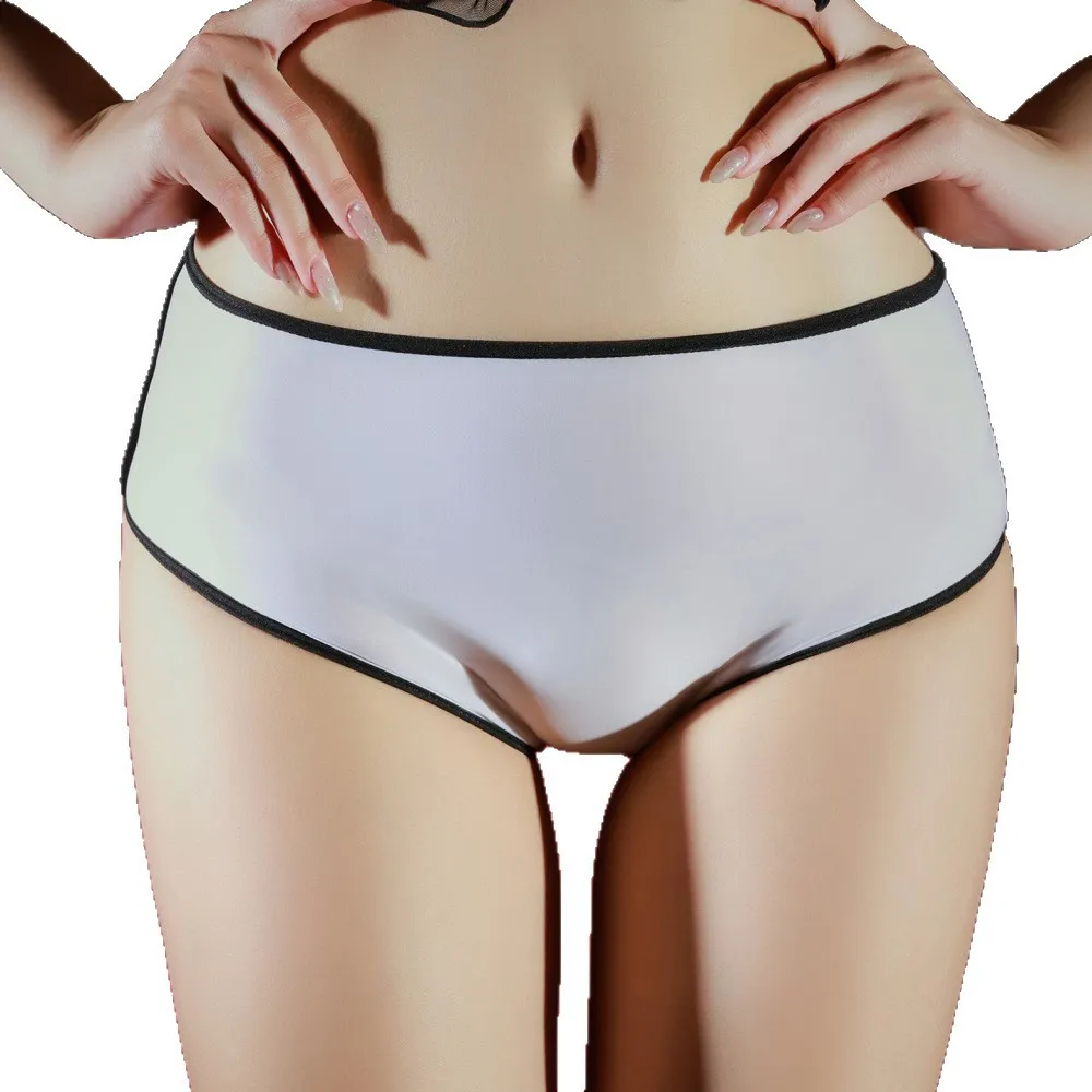 Solid Color Underwear With White Trim Soft High Waist Cotton Panties For Women Casual Transparent Style For Woman Daily K3S2