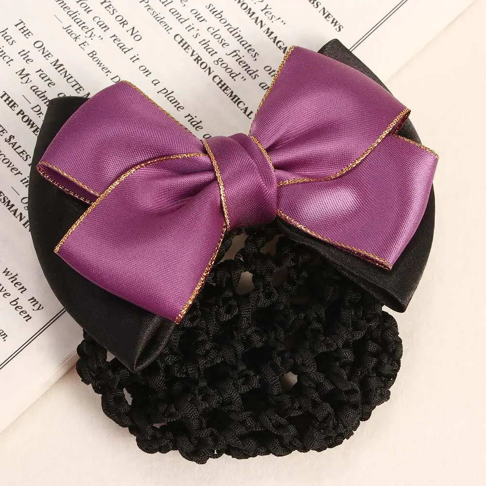 Ladies Hotel Bownot Headwear Flight Attendant Professional Hair Clip Snood Hairgrips Bow Hair Net