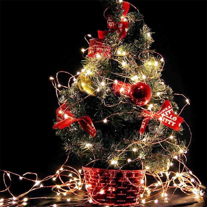 Weiße LED-Lichterkette, 20 m, USB-Lichterkette, wasserdicht, Kupferdraht, Girlande, Lichterkette für Weihnachtsdekoration, Party – Detail 13