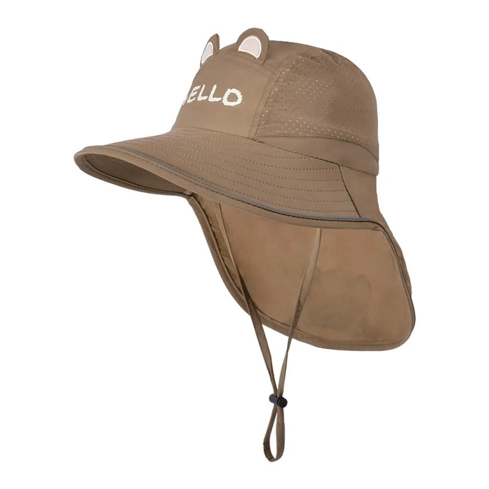 

Breathable Capybara Fisherman Hat Anti-Splash Water Wide-Brimmed Shawl Neck Protecting Cap Polyester Adjustable