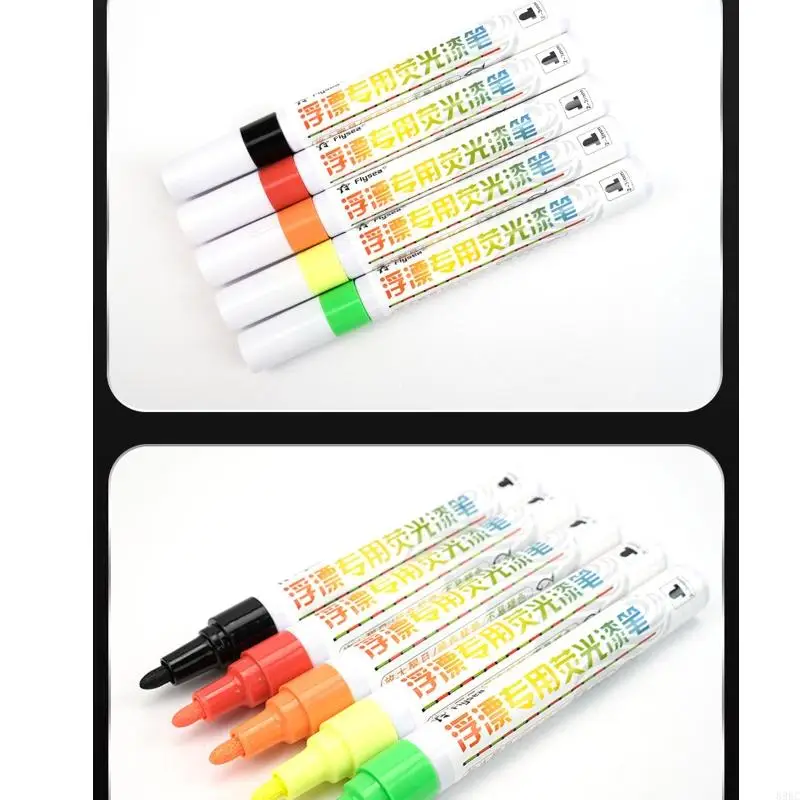 Quick Drying Waterproof Fluorescent Paint Pen Coloring Marker Pen for Fishing Floats Repair & Tail Repair with Fine Tip 896C