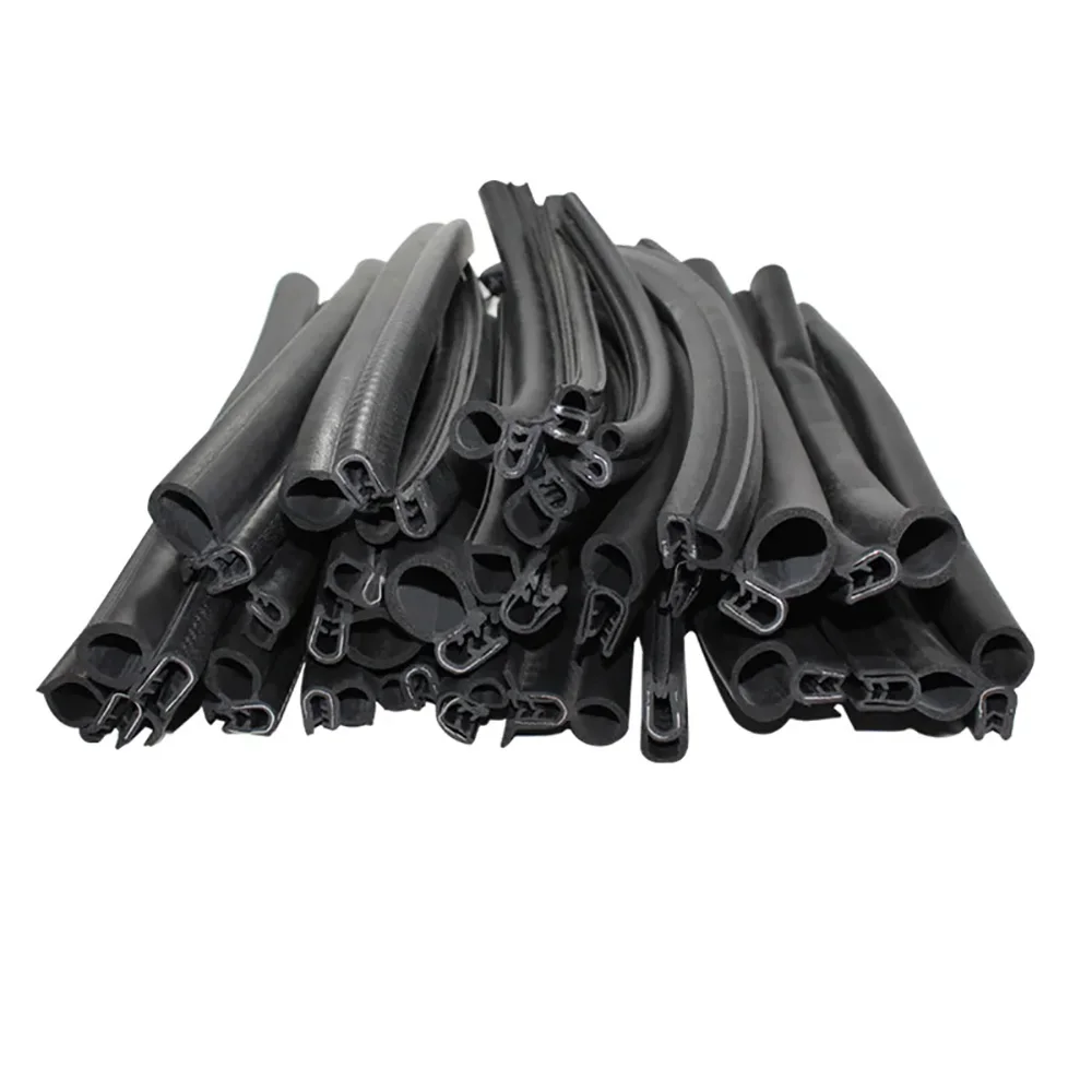 U Channel car Door Edge Guard Rubber Sealing Strip U Type Double-layers Black Insulation Door Frame Protector Sealing Trim Parts