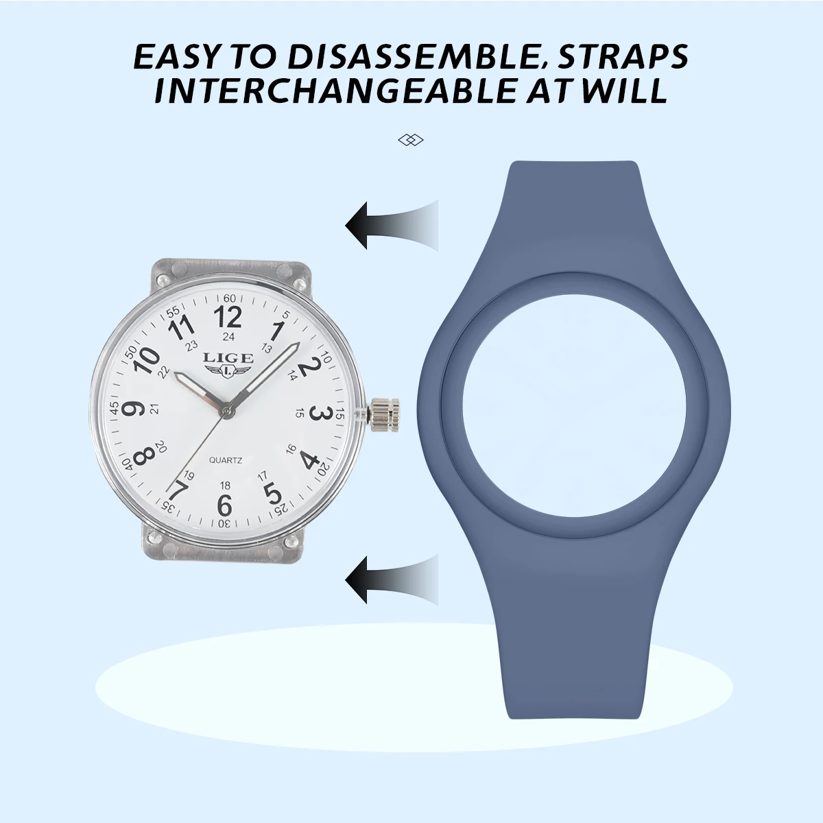 LIGE Simple Men Watch Luxury Brand Quartz Silicon Watches For Woman Ultrathin Design Lady Wristwatch Men Waterproof Reloj Mujer