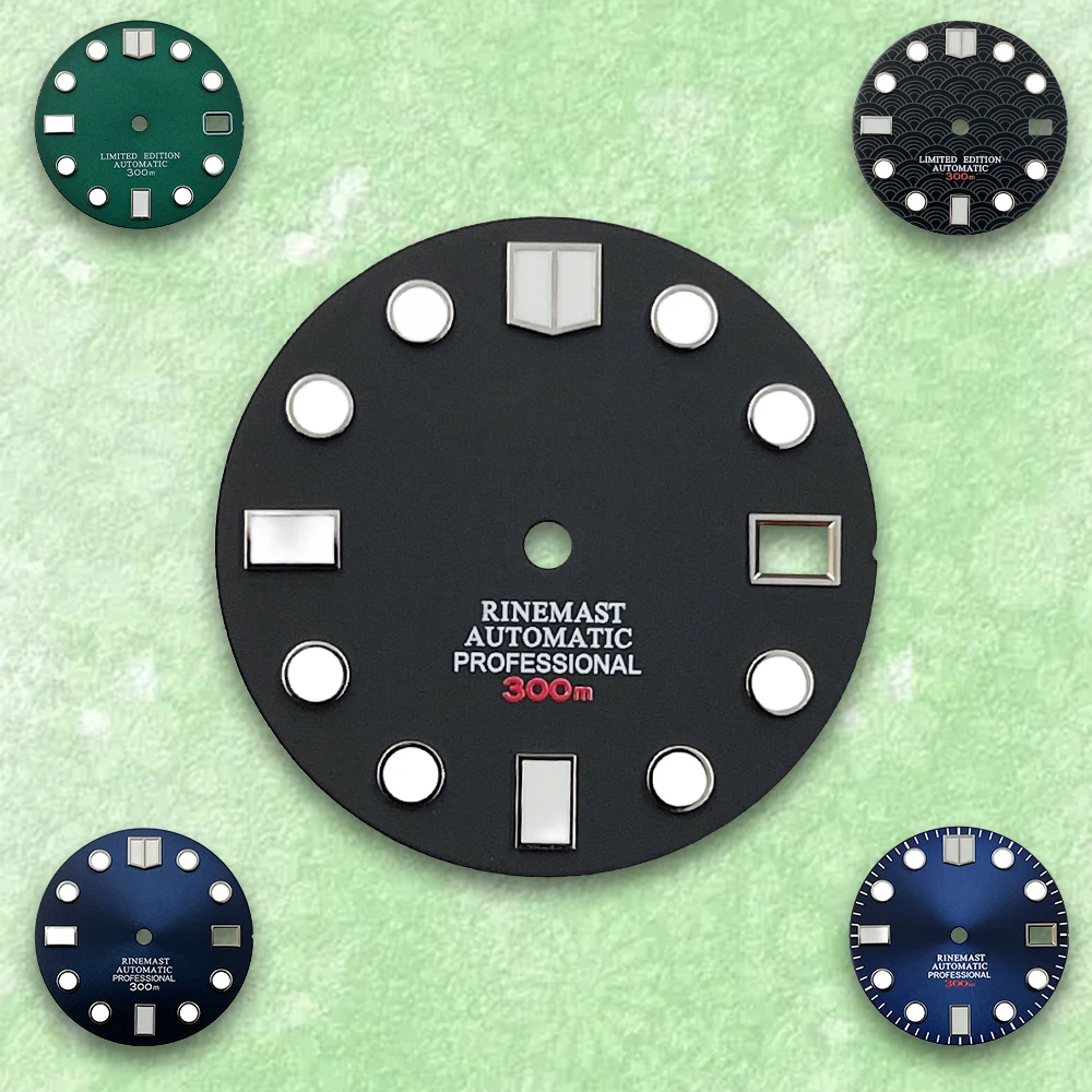 

28.5mm Dial S Logo Suitable For NH35/NH36 Japanese Automatic Movement Green Luminous Watch Modification Accessories