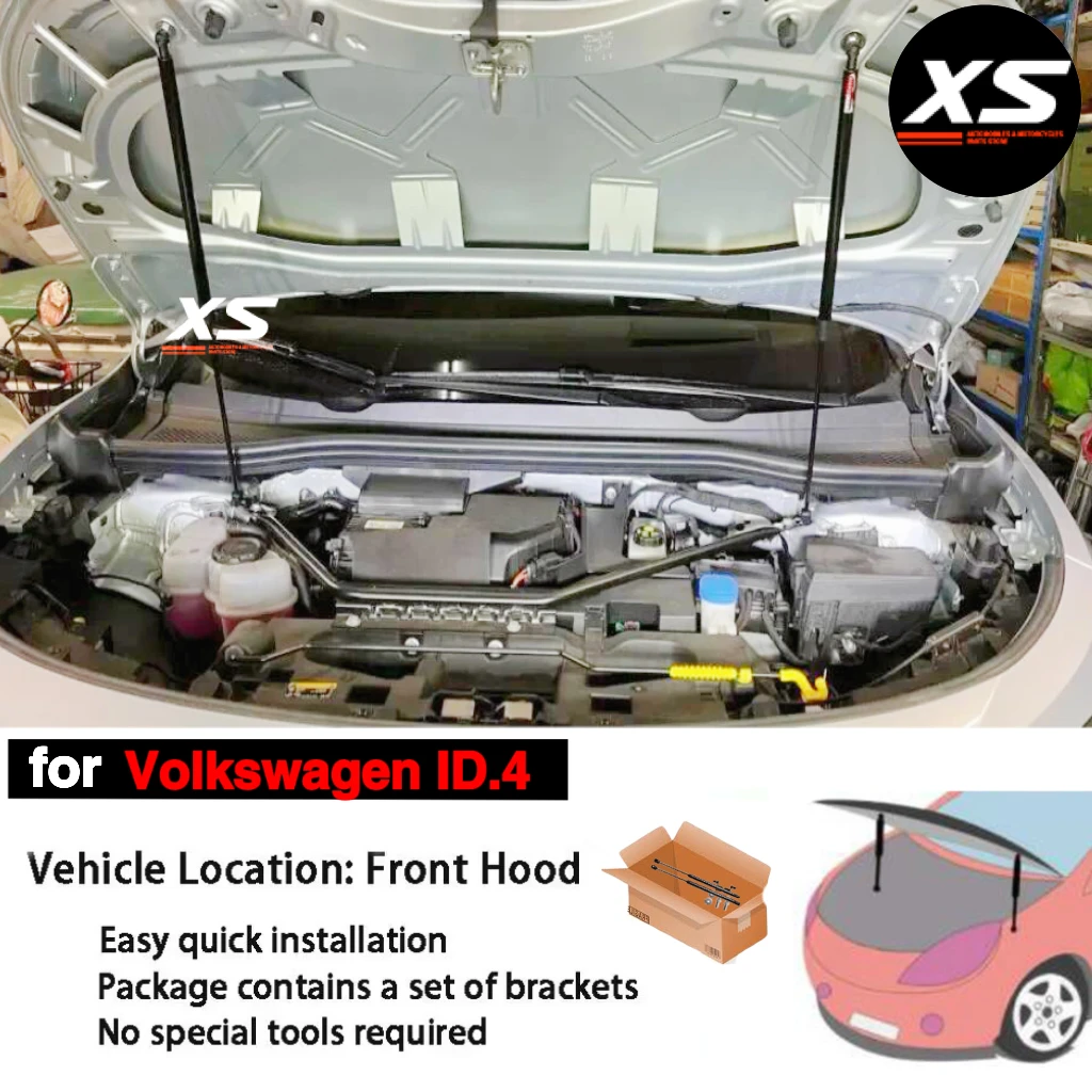 Hood Struts For Volkswagen ID.4 CROZZ 2020 2021 2022 2023 2024 Front Bonnet Modify Lift Support Gas Spring Shocks Damper Piston