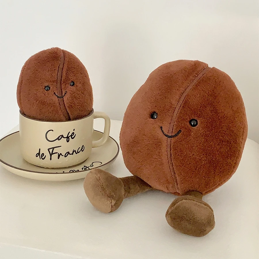 

Jellycat Simulated Coffee Bean Plushies Soft Doll Brown Coffee Food With Foot Adorably Plush Toy Home Decor Xmas Gifts Girl