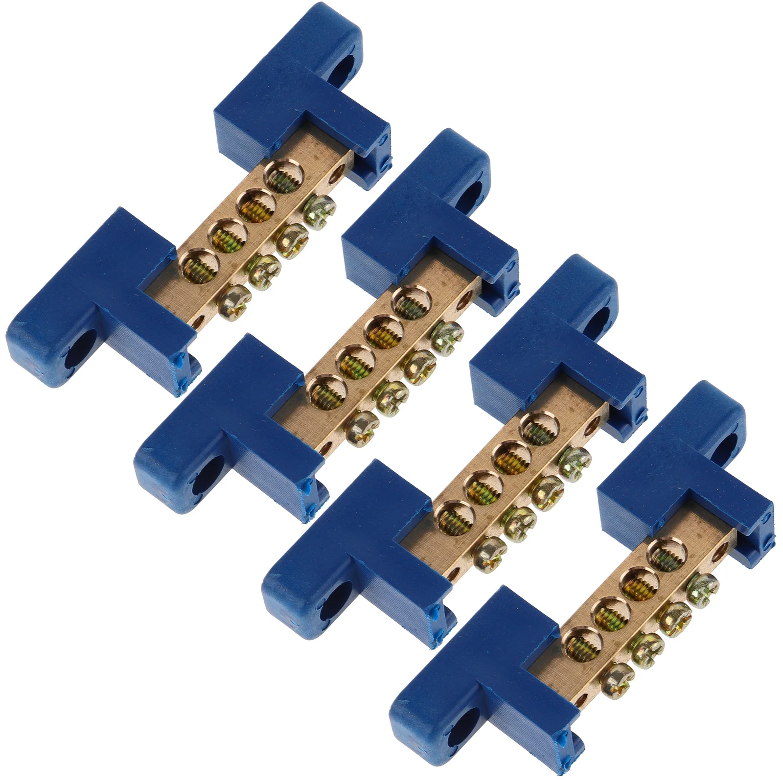 

4pcs Copper Ground Bar Kit Heavy Duty Electrical Bus Bar For Power Distribution Terminal Block Auto Marine Trailer