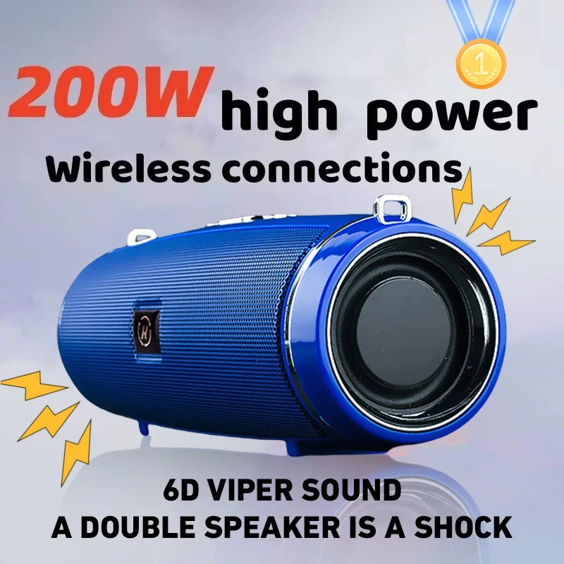 200w High Power Bluetooth Speaker Portable Wireless Low Pitch Outdoor Wireless Audio 3d Surround Bluetooth Speaker Tws Fm Voice