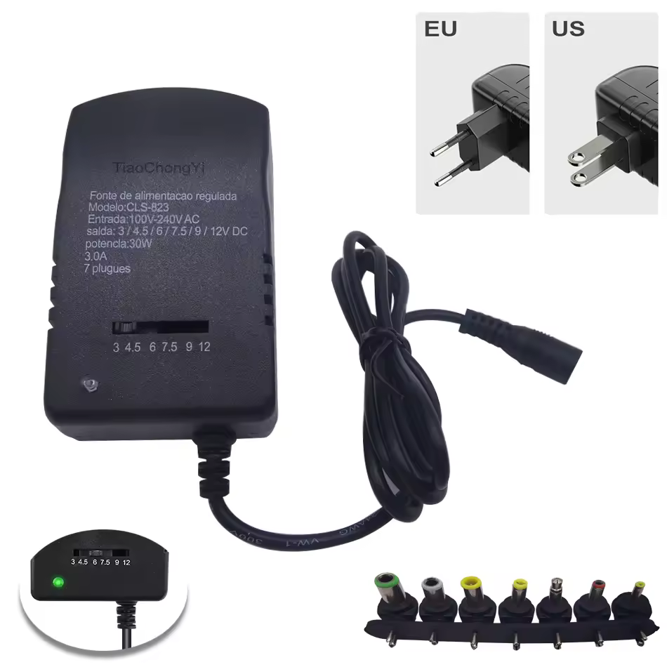 30w 3a a מתאם הספק הספק רב מתח ac 220v כדי dc 3v 4.5v 6v 9v v 9v 12v eu ממיר תקע תקע 7