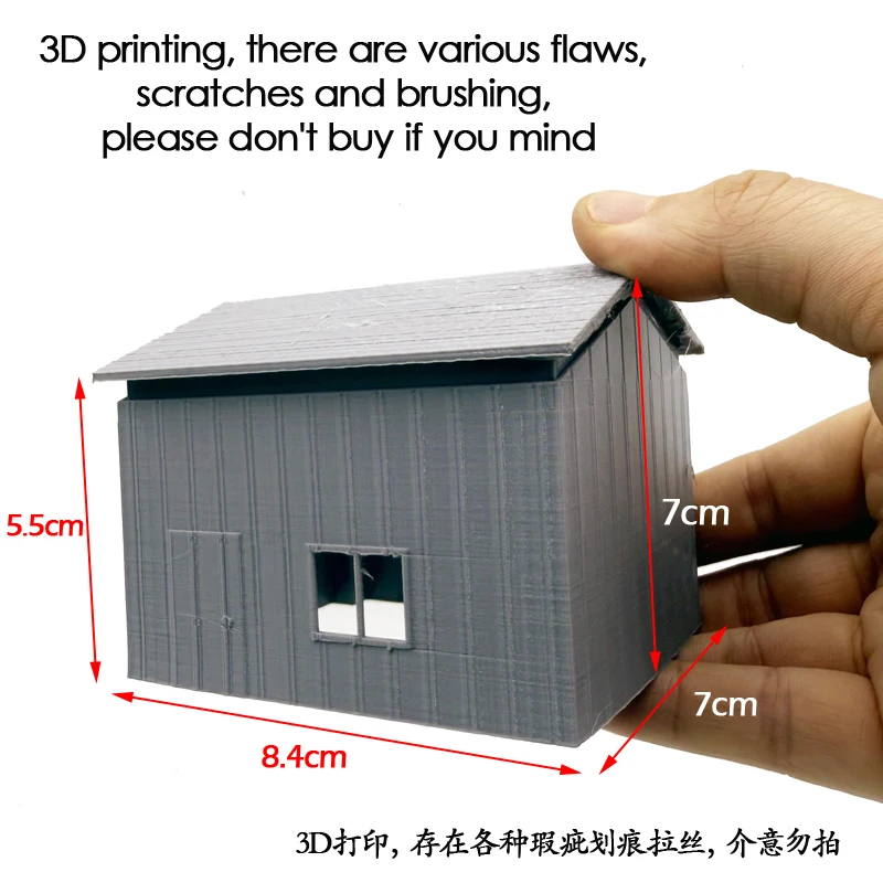 1/87 schaal simulatie huis model magazijn gebouw model 3D-printen plastic miniatuur huis Ho schaal trein spoorwegindeling