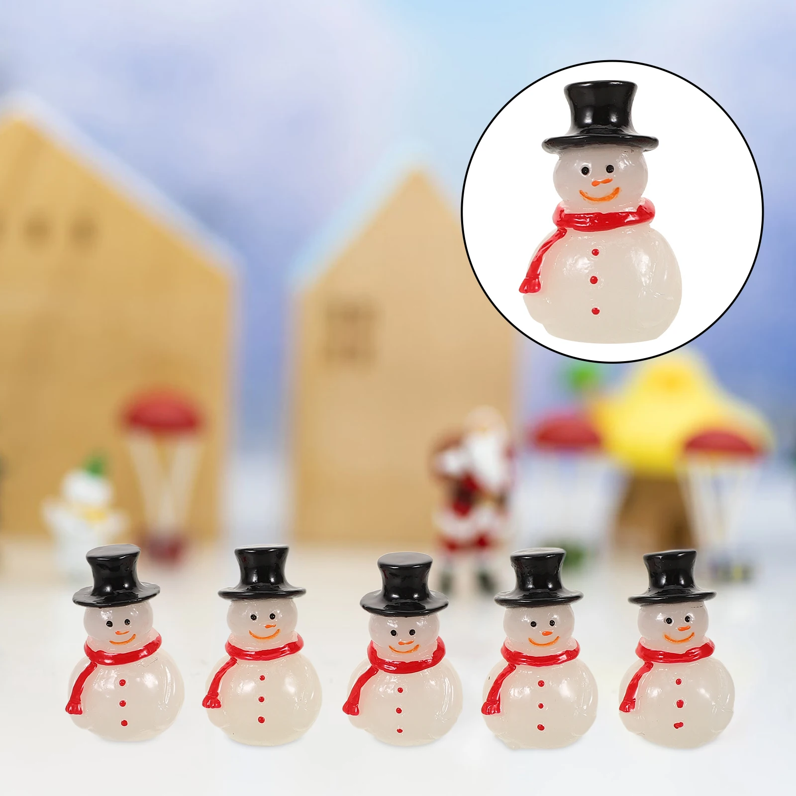 

16 Pcs Christmas Little Snowman Ornaments Decorations Table Top Miniature Resin Appreciation Present