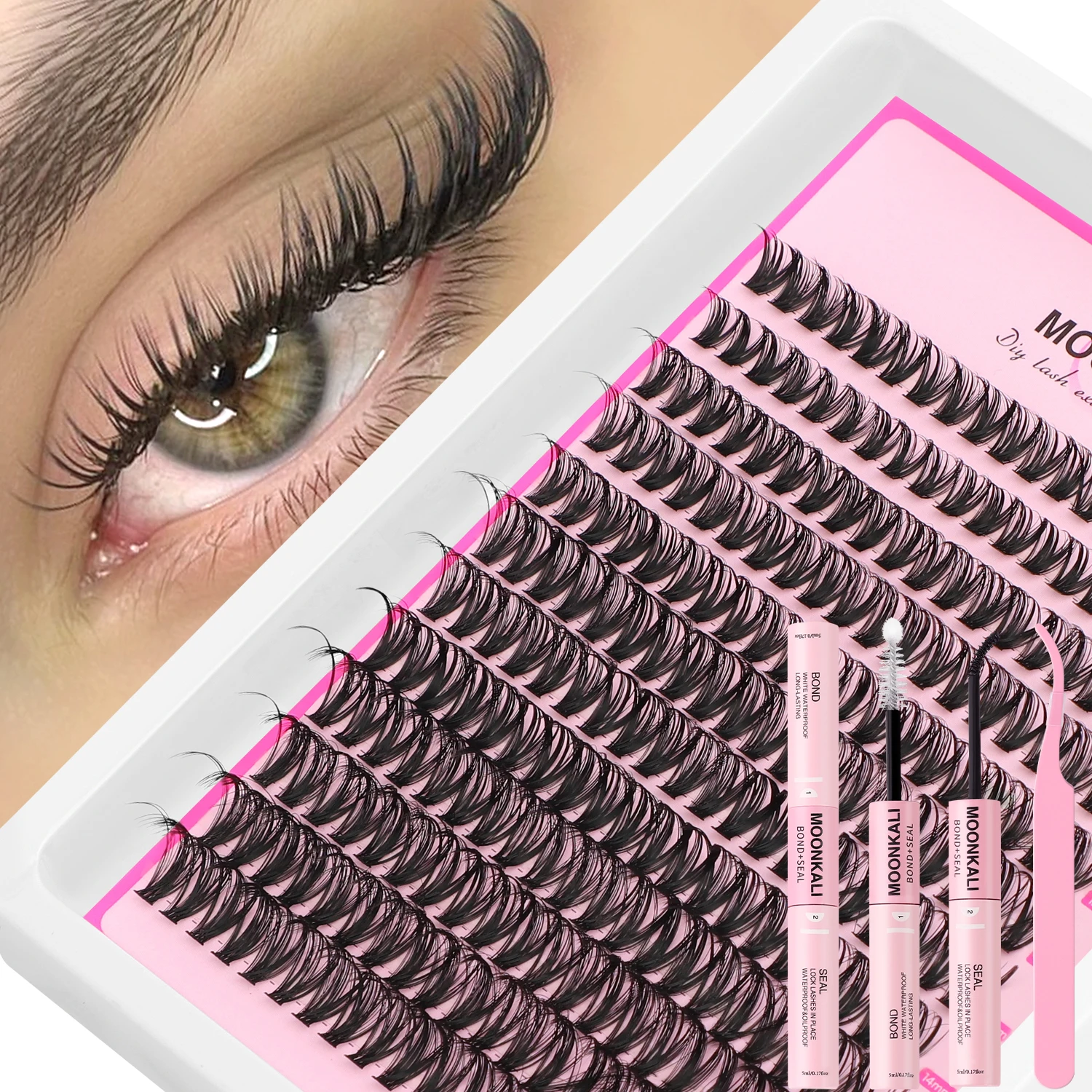 MOONKALI مجموعات الرموش الطبيعية 40P 80P 100P جلدة حجم رمش تمديد عدة رموش سميكة ماكياج