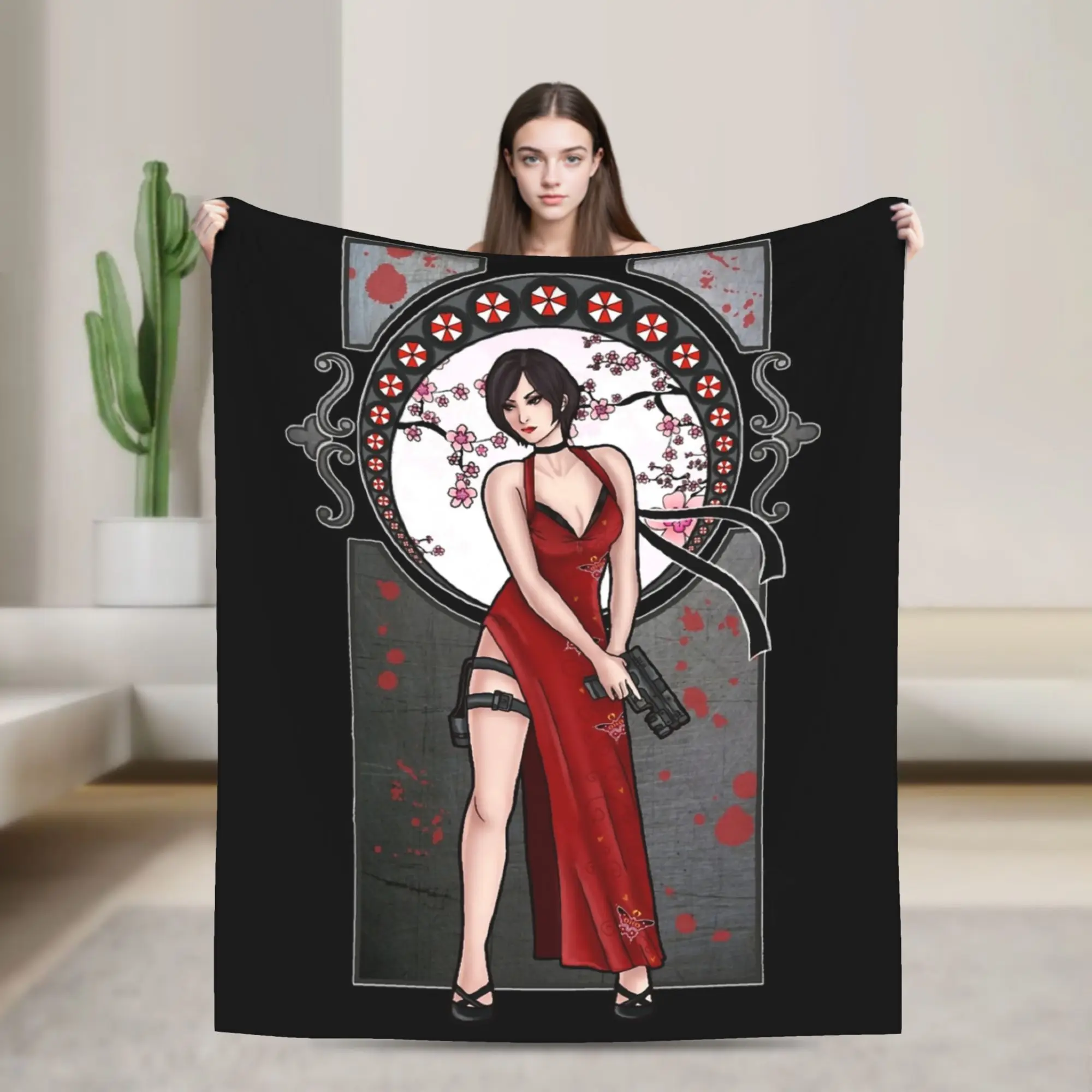 Ada Wong Residents Evils Blanket Flannel All Season   Multifunction Lightweight Thin Throw Blankets for Home Outdoor Bedspread