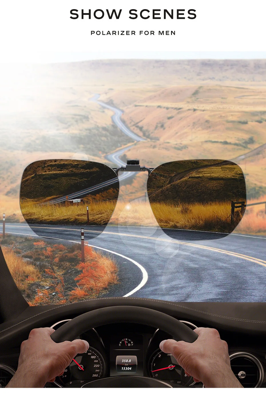 CAPONI neue Sonnenbrille Clip für Männer quadratisch polarisierte photo chrome Brille Clip aufgeklappt schützen Augen Licht Clip am Rahmen bs1103 – Detail 5