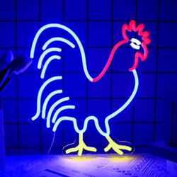 UponRay Rooster Neon Sign LED Neon Lights for Wall Decor Animal Preppy Lights Room Decor Birthday Party Gift Decoration