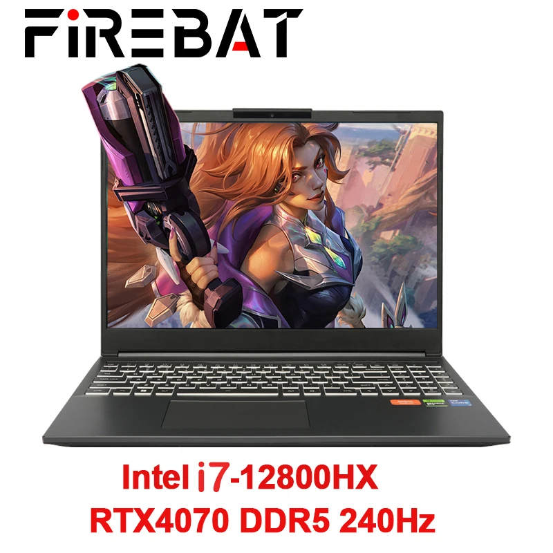 FIREBAT T6A-X 16 Inch Intel i7-12800HX RTX 4070 DDR5 240Hz 2.5K Wifi6 BT5.1 32GB 1TB Gaming Gamer Notebook Laptop Computer