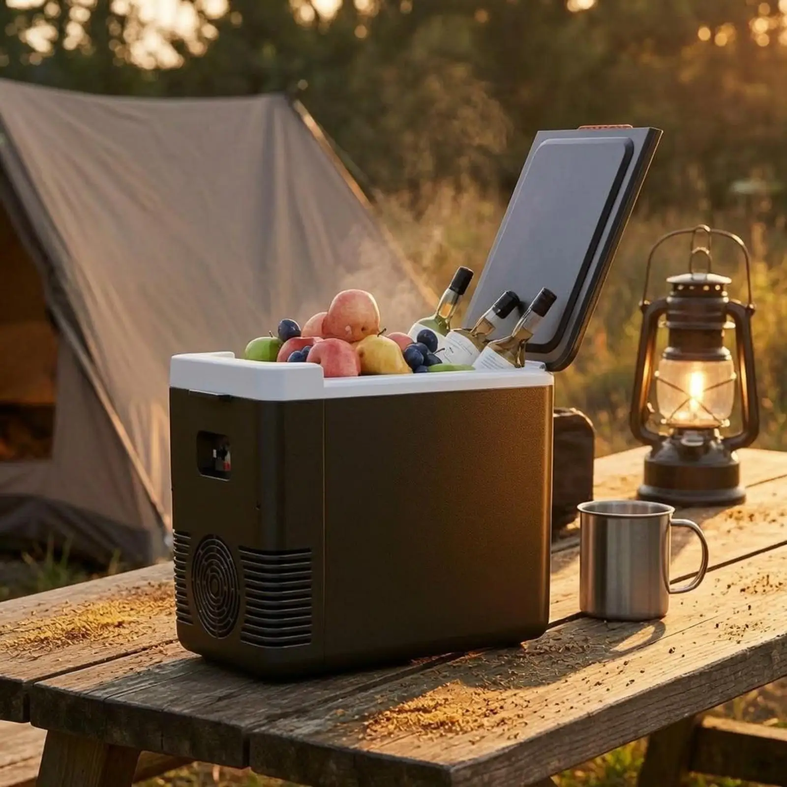 10 L Car Fridge Ventilated Car Refrigerator and Warmer Portable Cooler Warmer Tabletop Travel Fridge Compact Size for Camping