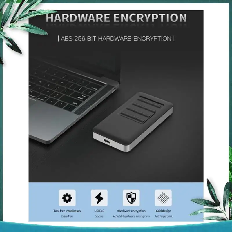 (NEW) M.2 MSATA Hardware Encryption Hard Disk Box USB3.0 Full Disk Encryptiontool Hard Disk Box 2.5" Sata