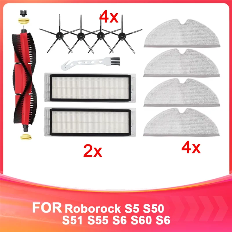 

ABVJ-Для Roborock S5 S50 S51 S55 S6 S60 S6 Аксессуары для пылесоса Фильтр Швабра Ткань Боковая основная щетка Запасные части