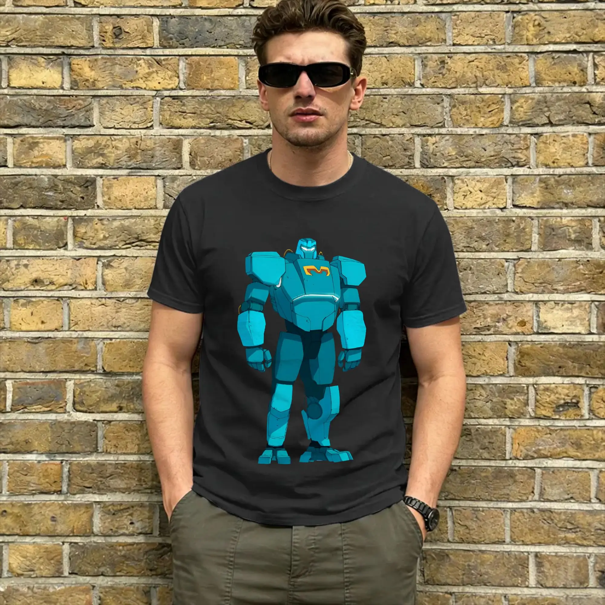 Vintage T-Shirt Summer Mecha Man Leisure T Shirts Dispatchs Games Cotton Tshirt for Men's Y2K Retro Print Short Sleeve Tees