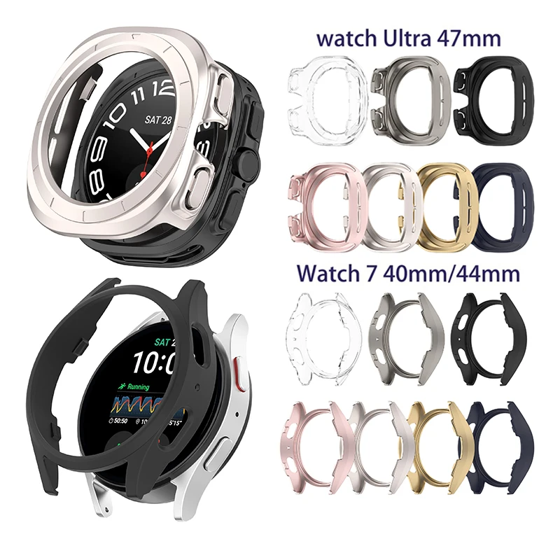 

For Samsung Galaxy Watch 7 40mm 44mm / Ultra 47mm Hard PC Case Cover Protective Bumper Frame Shell Protector