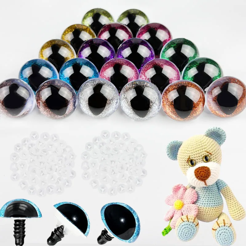 

20-Pack of Flashing Safety Eyes, Cat Eyes, Vertical Eyes, Plastic Toy Eyes for Stuffed Animals, Flat Back with Washers, Suitable for Dolls, Plush Toys, DIY Craft Materials, Holiday Decorations