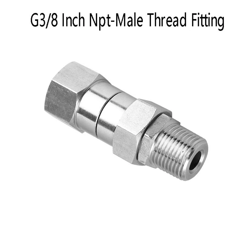 Stainless Steel High Pressure Car Washing Cleaning Washer Swivel 4500 Psi G3/8 Inch Npt-Male Thread