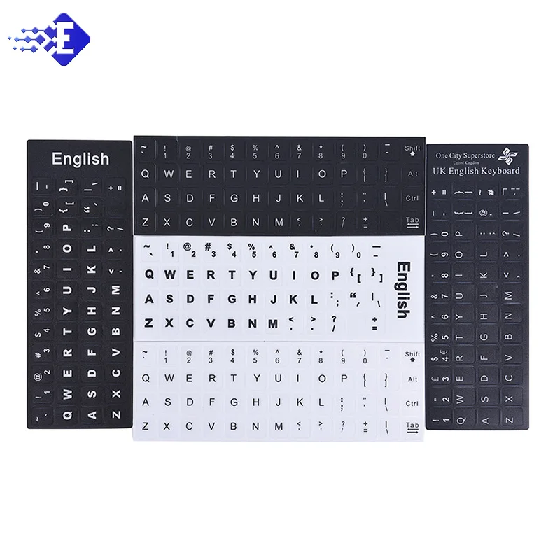 

Universal English Keyboard Replacement Stickers English Keyboard Stickers Alphabet Layout Sticker Strong for Laptop Desktop PC