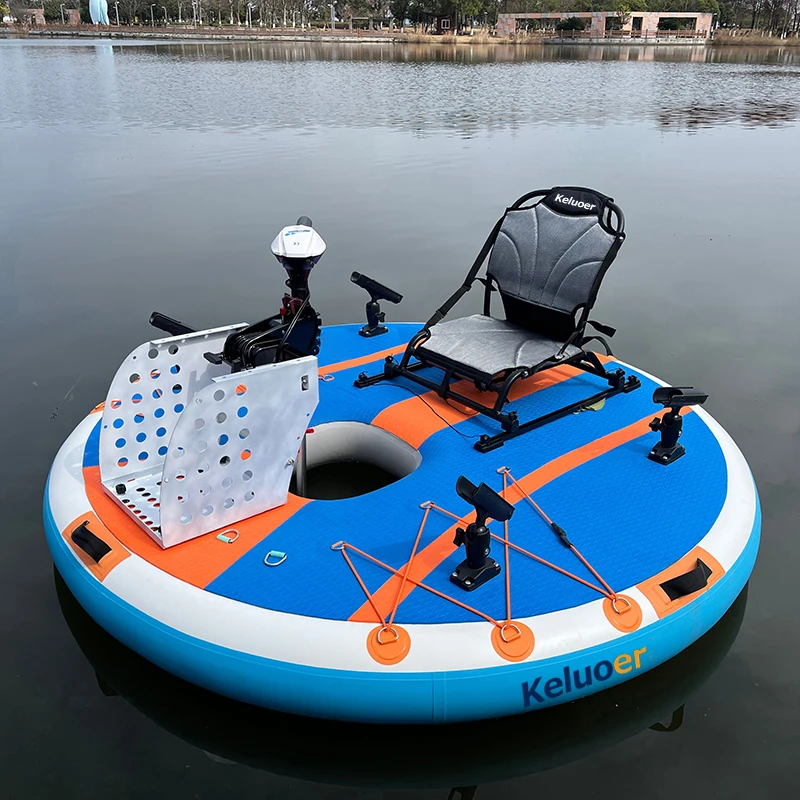 Electric fishing boat water fishing platform electric water inflatable boat round sea luya fishing platform