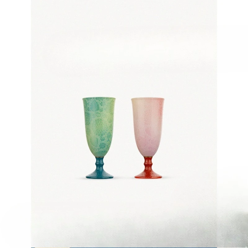 

Ceramic champagne glass goblet light luxury high-end wedding gift wine glass wine set gift box