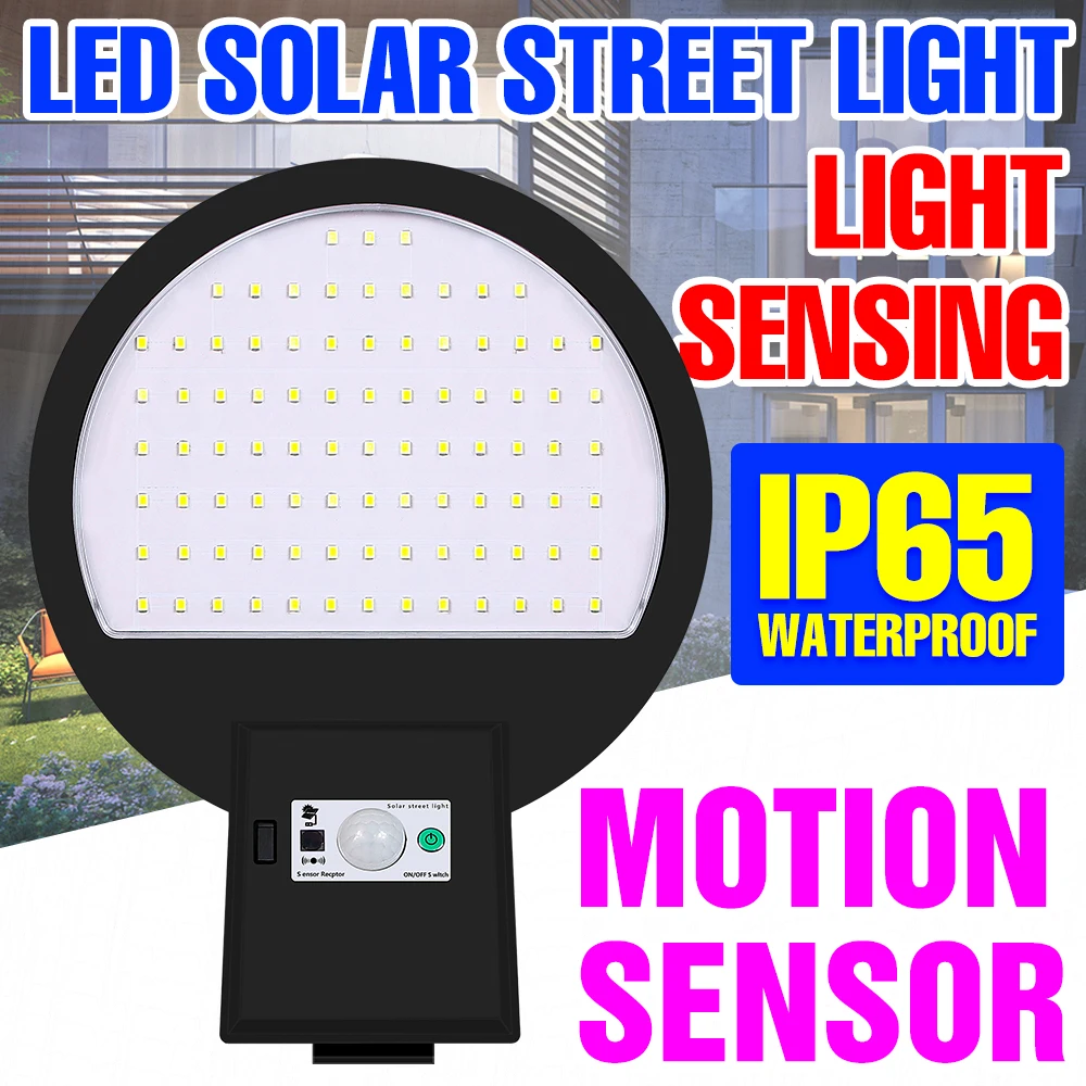 

LED Street Light External Solar Lamp Outdoor Floodlights Motion Sensor IP65 Waterproof Emergency Garden Lighting Cool/Warm White