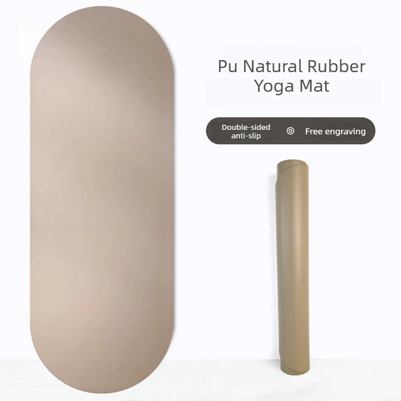 Oval Natural Rubber Yoga Mat PU Non-slip Sweat-Absorbing Yoga Mat Dance Fitness Professional Oval Shape 180*66*0.5CM