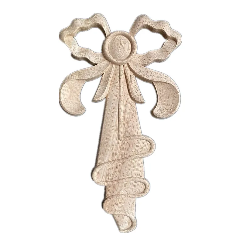 Solid Wood European Style Woodcarving Decal Home Furniture Carved Applique Window Door Decor Wooden Figurines Crafts