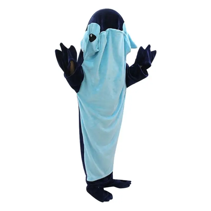 Shark Blanket Onesie Flannel Shark Throw Blanket Soft Warm Pajamas Cute Funny Homewear Comfortable Cosplay Costume For Shark