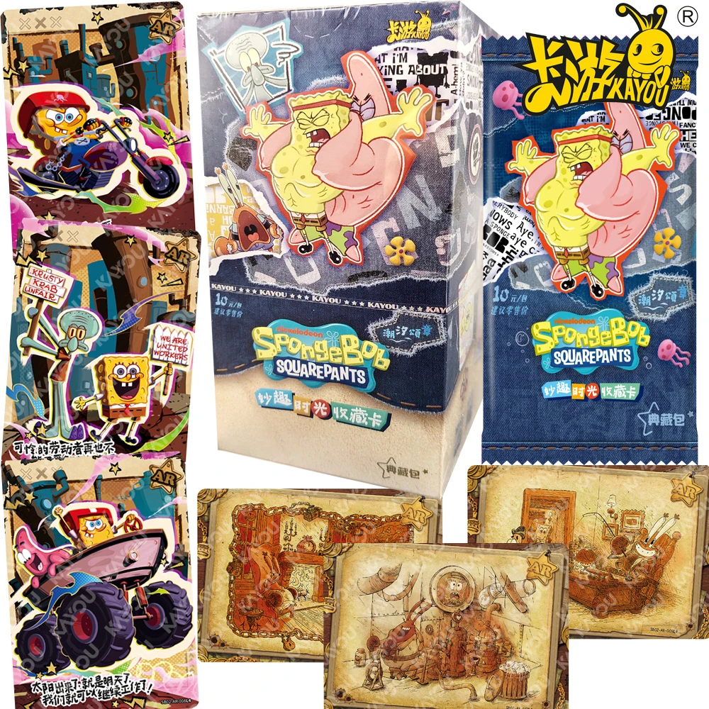 

Новый Kayou, оригинальные коллекционные карты SpongeBob SquarePants, комедийная анимация, серия Fun Time, тематические портретные карты с персонажами, подарки