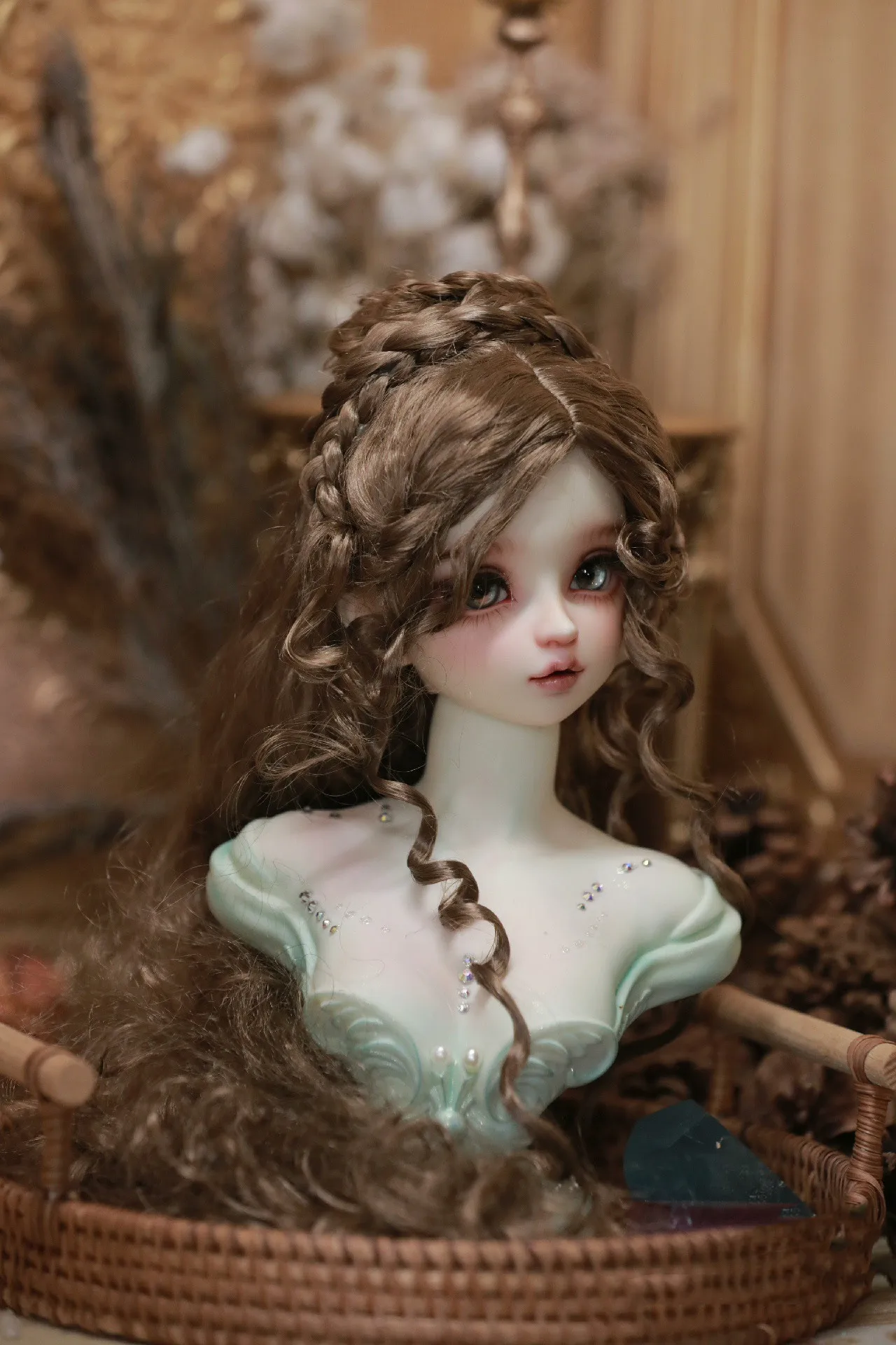 Elastic Roll Doll Wig 1/3 BJD Wig, Imitation Mohair Styling Hair 1 Piece