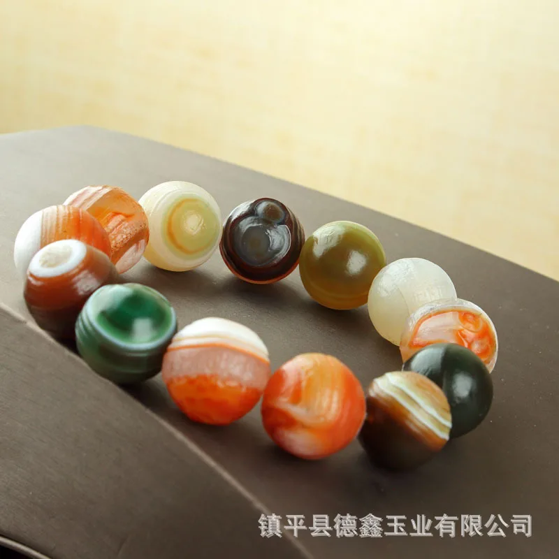 سوار العقيق العشان الطبيعي ، حبات العين الحريرية الملونة #2