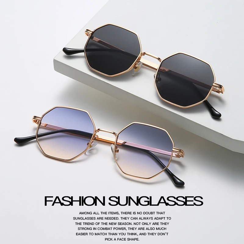 Polygonal Metal Framed Sunglasses Trends Glasses Eyewear Sunglasess Woman 2024 New In Eyeglasses Luxury Designer Men's Polarized