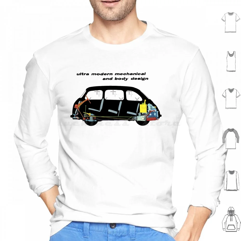 Multipla-Advert Hoodie Cotton Long Sleeve 1960s 1970s 1980s 60s 70s 80s Italian Italy Italian Car Car Cars Estate Saloon